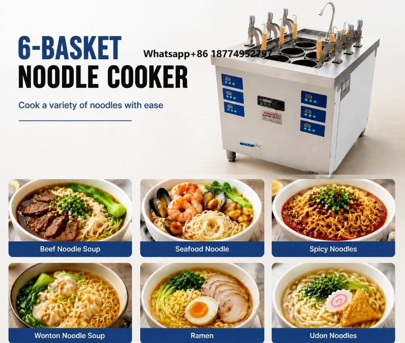 Induction Cooker - 6 Basket Commercial Induction Noodle Cooker