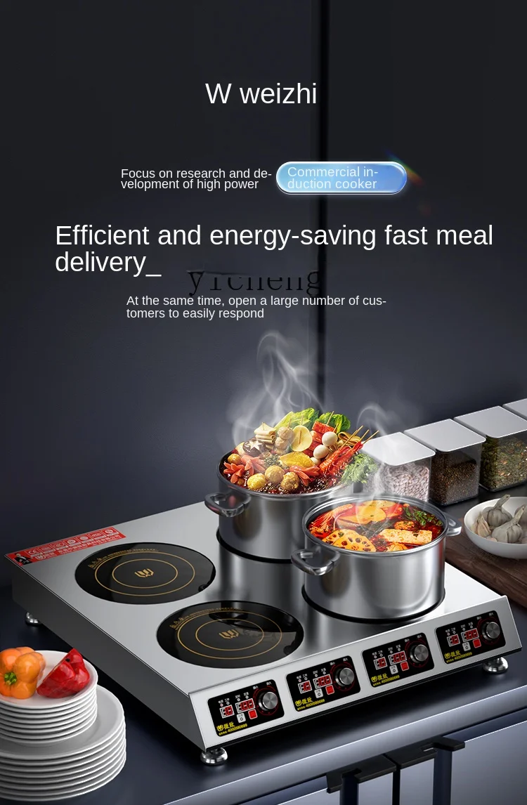 Induction Cooker - Commercial Induction Cooker Multi-Head 3500W High