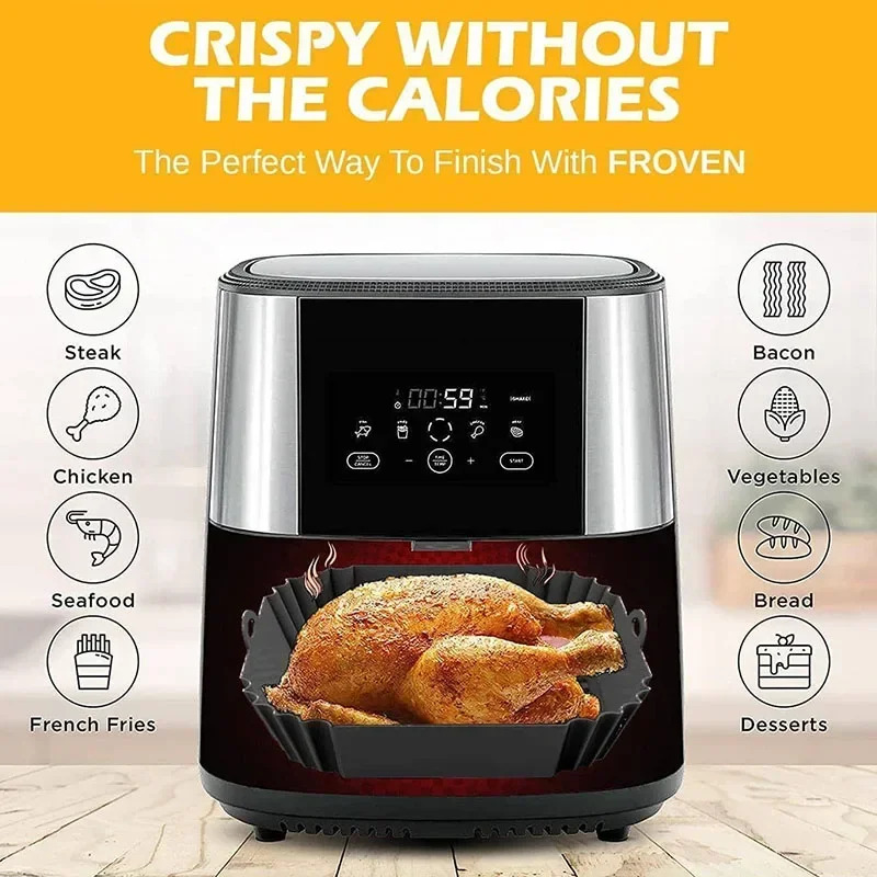 1PC Silicone Air Fryer Basket, - Air Fryer recension och pris
