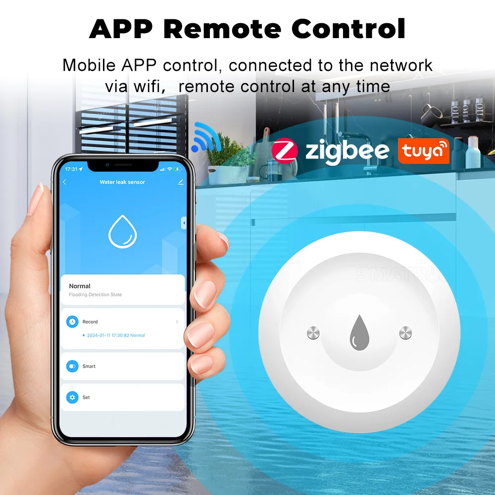 Tuya Zigbee Smart Water Leak S - Kitchen Appliances Video recension och pris